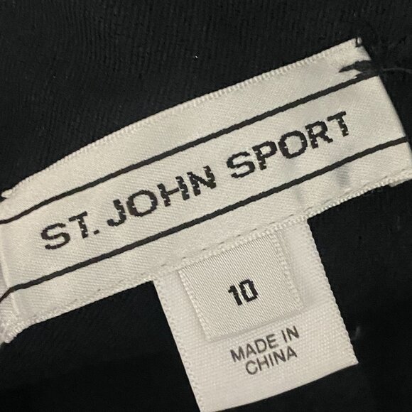St. John Sport Straight Leg Jeans Size 10 Black High Rise Cotton Stretch - Picture 6 of 10